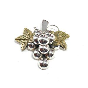 Sterling Silver Grapes Brooch to Pendant - Vintage Silver Jewelry